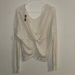 V neck criss cross sweater